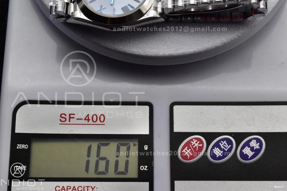 V4 DayDate Weighted Roman President Steel GMF 40 Tungsten Bracelet Markers Dial A3255 Blue 904L On 0415